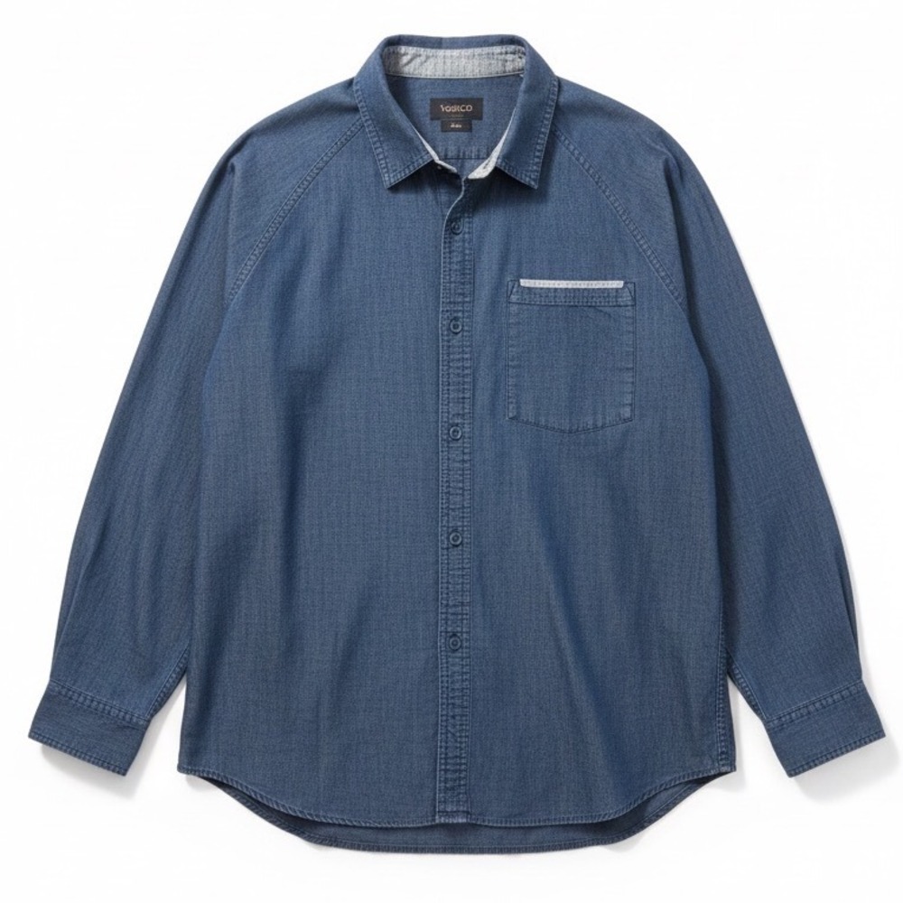 Toad&Co Men's Yonder Blue Organic Cotton Blend Long Sleeve Shirt Size XXL